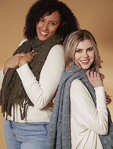 Hadley Wren womens Hailey Scarf, Ultra-soft Textured Winter/Fall Wrap - 3