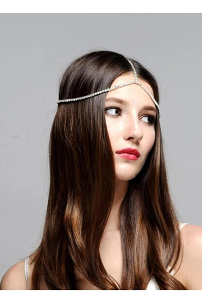 Hair Accessory with Crystal Stone Forehead - 1