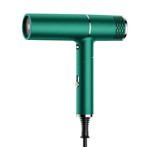 Hair Dryer, 1800W Professional Ionic Hair Dryer, Powerful Blow Dryer for Fast Drying, Compact & Folding Blow Dryer for Family, Travel, Salon Use. (Green) - 1