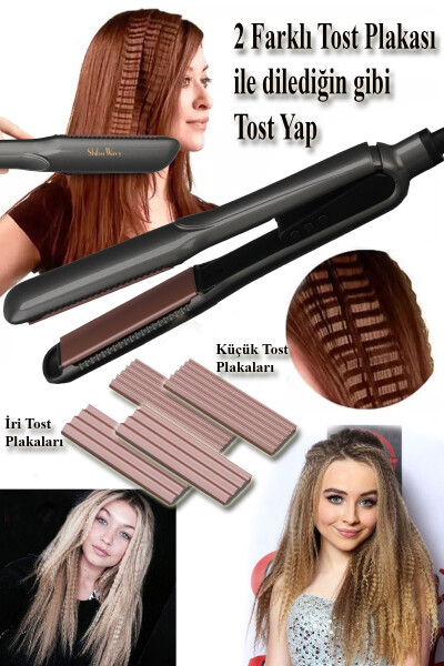 Hair Toaster Machine and Hair Straightener (3 DIFFERENT PLATES) Updated New Version - 9