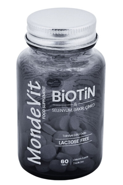 Hair Vitamin 60 Tablets Biotin 5000 mcg - Zinc 15 mg - Copper 2000 mcg - Selenium 50 mcg - 2