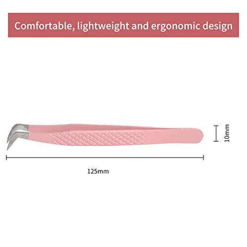 Hajm va Yengil Mega Hajm Fanlari Uchun Kirpik Uzatish Pınsetlari Professional Aniq Paslanmaydigan Po'lat Kirpik Uzatish Pınsetlari Egilgan Bot Burchak Uclari - 4