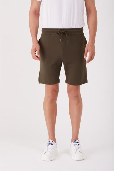 Haki Erkek Regular Fit Düz Casual Örme Short - 88538 - 11