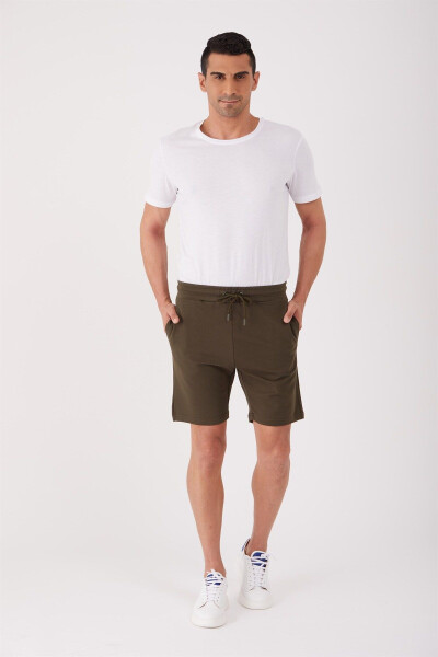 Haki Erkek Regular Fit Düz Casual Örme Short - 88538 - 13