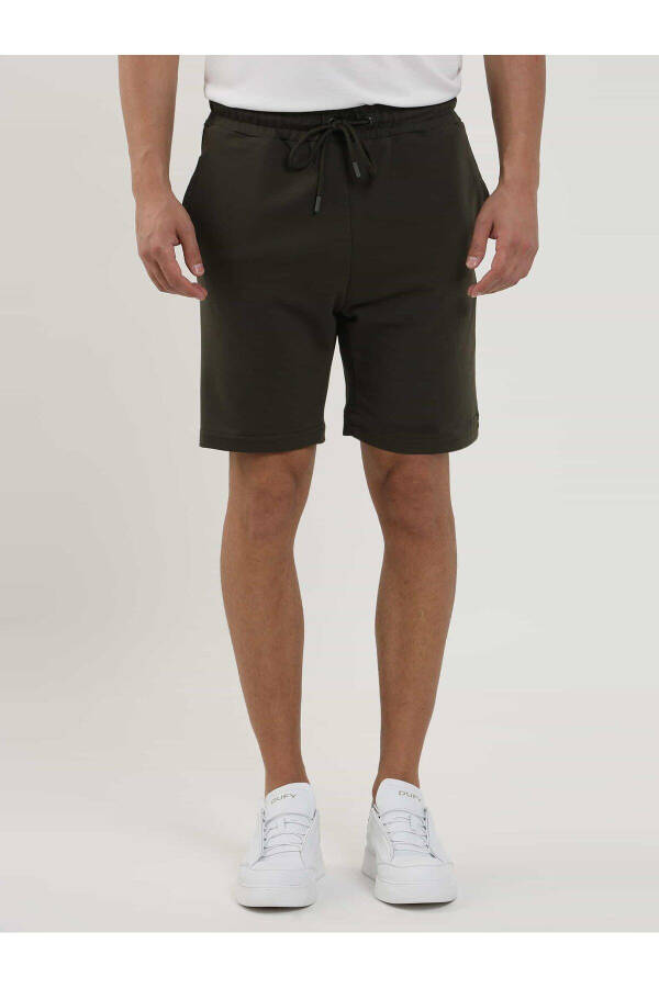 Haki Erkek Regular Fit Düz Casual Örme Short - 88538 - 7