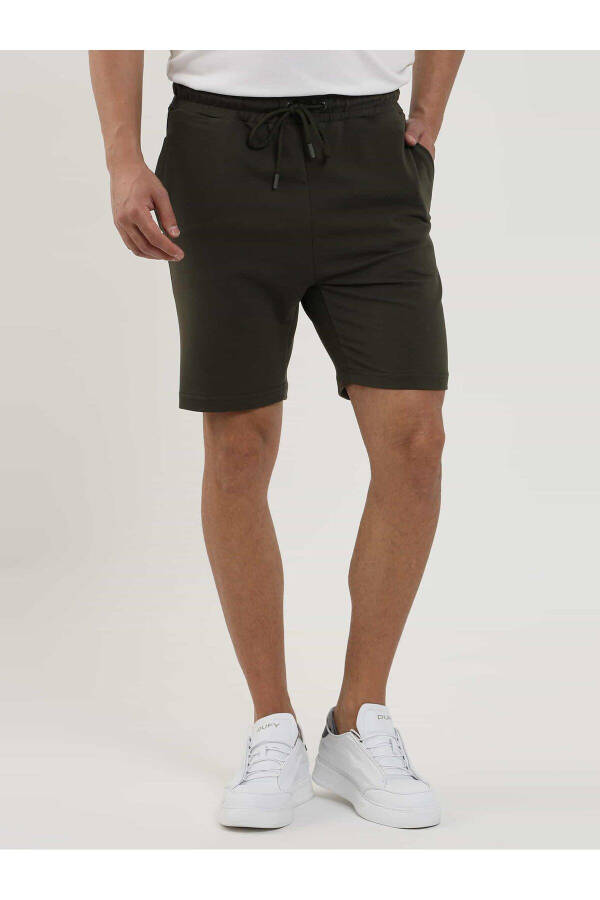 Haki Erkek Regular Fit Düz Casual Örme Short - 88538 - 9