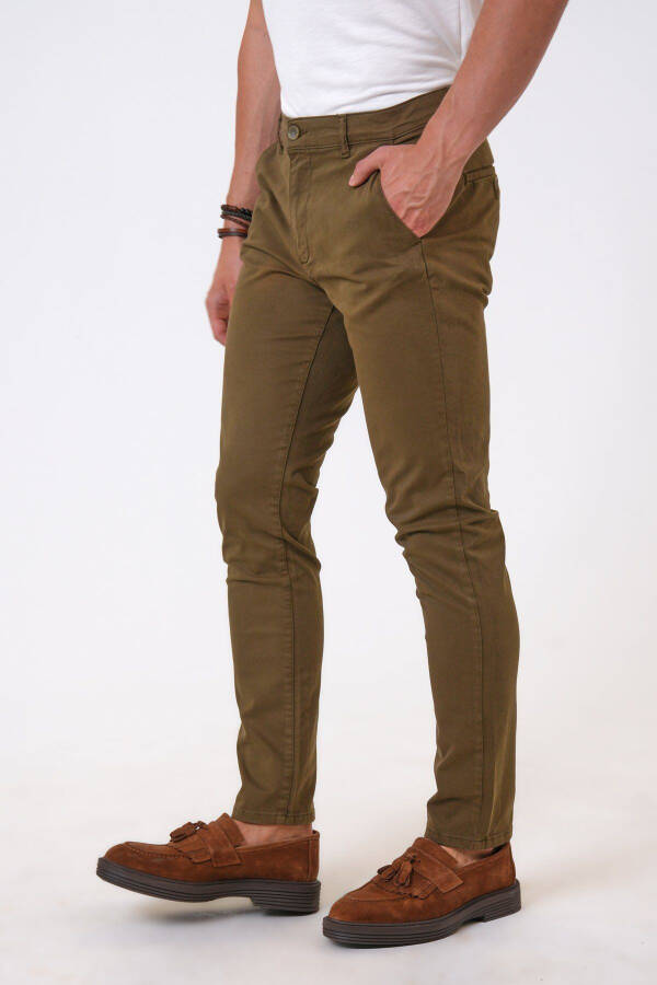 Haki Slim Fit Pamuklu Chino Pantolon - 2