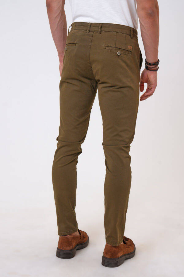 Haki Slim Fit Pamuklu Chino Pantolon - 4