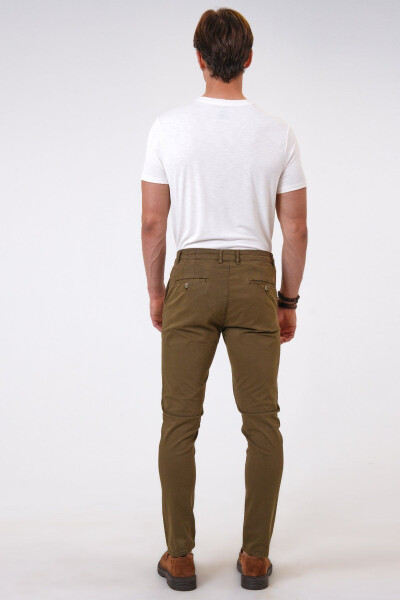 Haki Slim Fit Pamuklu Chino Pantolon - 5