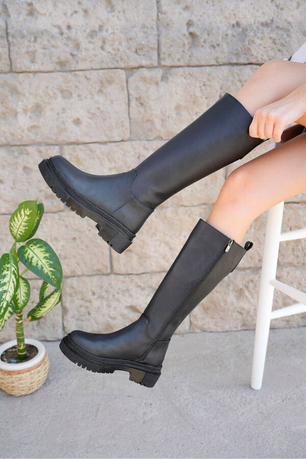 Halaf Knee-High Long Zipper Boots - 2