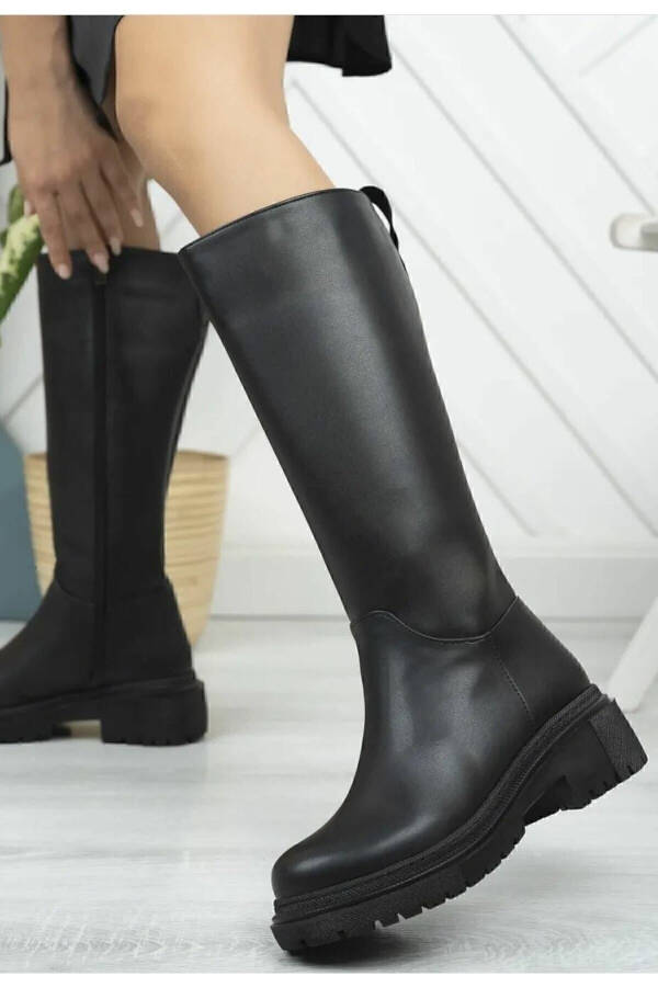 Halaf Knee-High Long Zipper Boots - 5