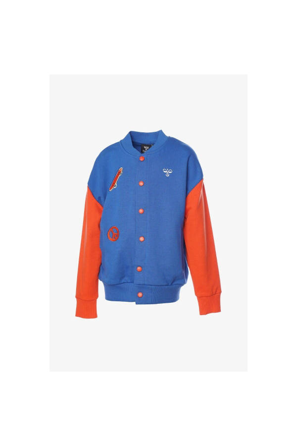 Haldor Bomber Kids Blue Stand Collar Jacket - 1