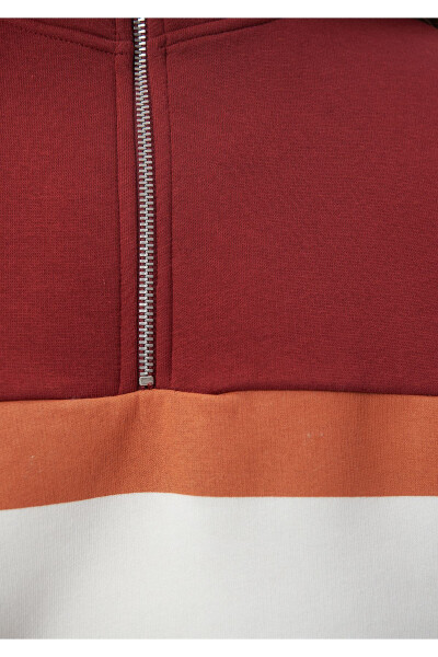 Half Zip Burgundy Sweatshirt 1611960-85465 - 6