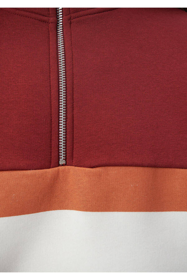 Half Zip Burgundy Sweatshirt 1611960-85465 - 6