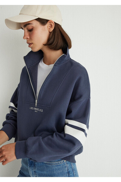 Half Zip Navy Sweatshirt 1S10171-70487 - 21