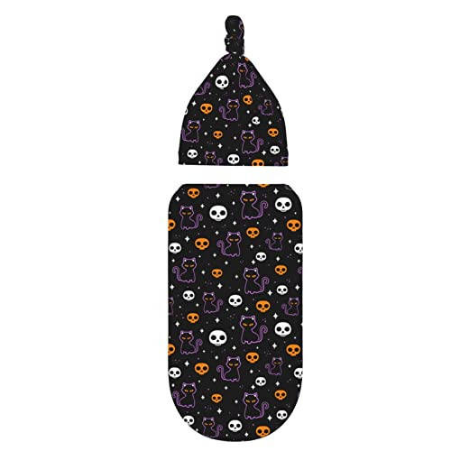 Halloween Bat Cat Baby Stuff Swaddle Blankets Baby Wrap Baby Newborn Receiving Blanket Soft Sleep Sacks Stretchy with Hat Set Gift for Infant Boy Girl Baby Shower Swaddle me 0-3 Month （1-9） - 37