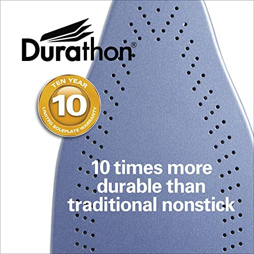 Hamilton Beach Steam Iron & Vertical Steamer for Clothes with Scratch-Resistant Durathon Soleplate, Digital Fabric Selector + 8’ Ret retractable Cord, 3-Way Auto Shutoff, Anti-Drip, 1800 Watts, Green - 3