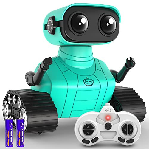 Hamourd Robot Toys - Kids Toys Rechargeable RC Robots, Remote Control Toy with Auto-Demonstration, Flexible Head & Arms, Dance Moves, Music, Shining LED Eyes, Girls Boys Toys Birthday - 1