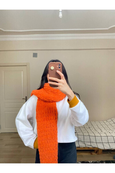 Hand Knit Puffy Scarf Shawl - 5