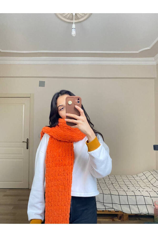 Hand Knit Puffy Scarf Shawl - 6