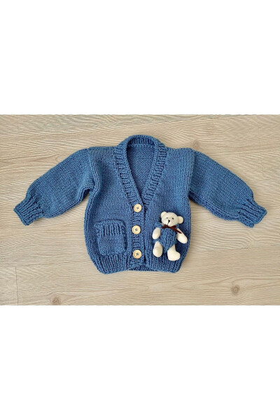 Hand-Knitted Baby Cardigan with Toy - 2