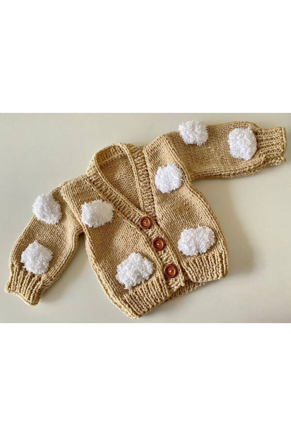 Hand-Knitted Cloudy Baby Cardigan - 1