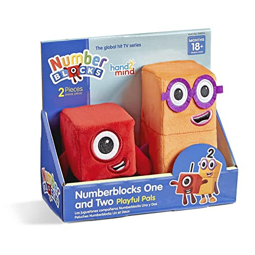 Hand2mind Numberblocks One and Two Playful Pals, Small Plush Figure Toys, Cute Plushies, Stuffed Toys, Preschool Number Toys, Math Learning Toys, Toddler Imaginative Play, Birthday Gifts for Kids - 1