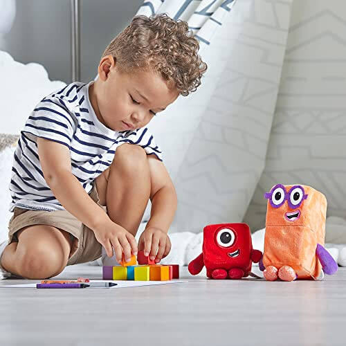 Hand2mind Numberblocks One and Two Playful Pals, Small Plush Figure Toys, Cute Plushies, Stuffed Toys, Preschool Number Toys, Math Learning Toys, Toddler Imaginative Play, Birthday Gifts for Kids - 2