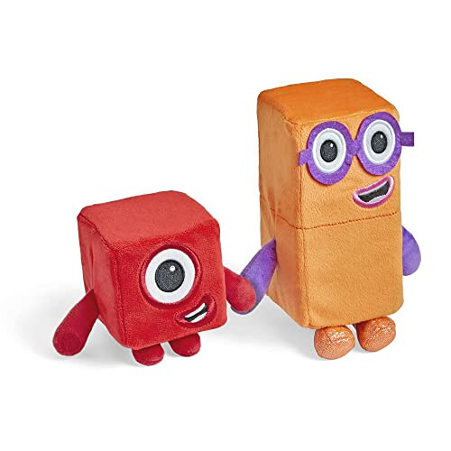 Hand2mind Numberblocks One and Two Playful Pals, Small Plush Figure Toys, Cute Plushies, Stuffed Toys, Preschool Number Toys, Math Learning Toys, Toddler Imaginative Play, Birthday Gifts for Kids - 6