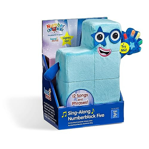 hand2mind Sing-Along Numberblock Five, Music Toys, Light Up Plush Toy, Plush Figure Toys, Cute Plushies, Stuffed Toys, Musical Toy, Preschool Number Toys, Math Learning Toys, Birthday Gifts for Kids - 1