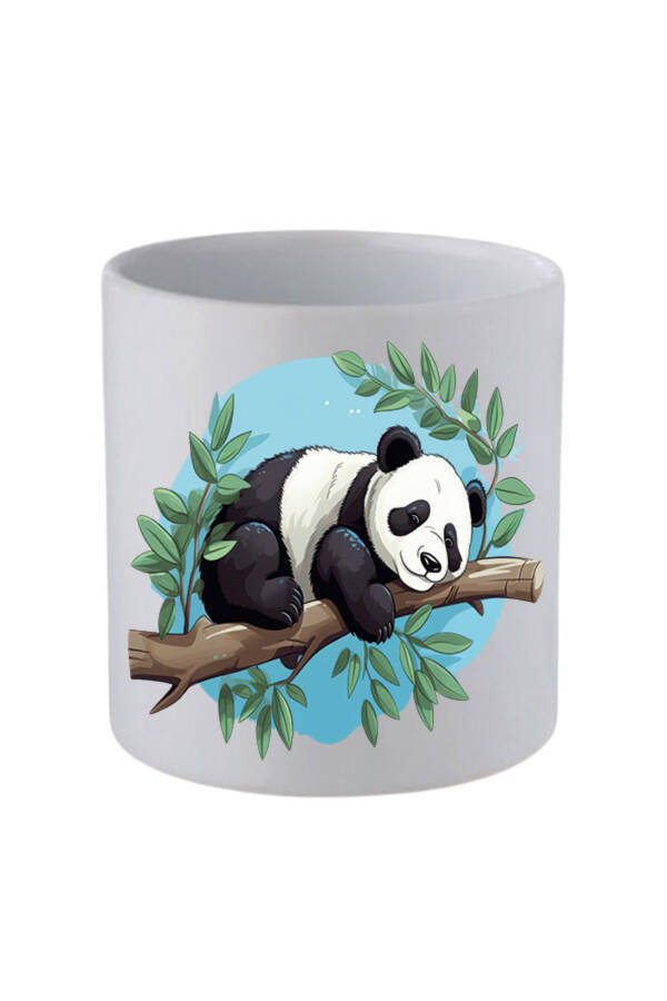 Handleless Panda on Branch Mug Birthday Gifts - Ceramic Coffee, Water Gift Mug - 1