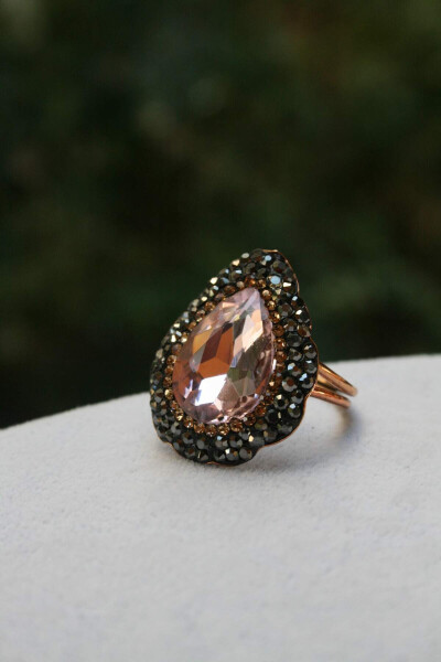 Handmade Adjustable Crystal Stone Ring for Women - 1