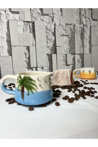 Handmade Ceramic 3-Piece Coffee Cup Set 225 ML Ceramic Mug Set - 2