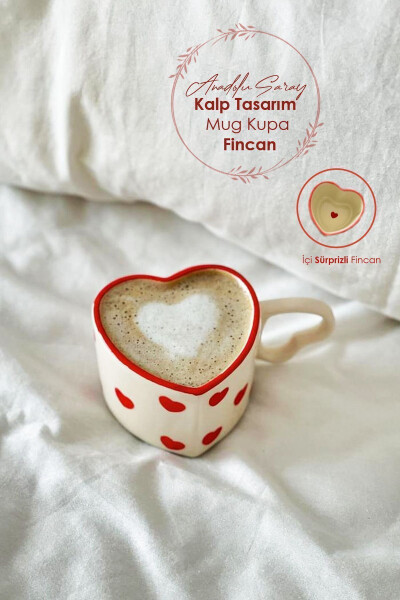 Handmade Ceramic Heart Design Mug Cup - 13