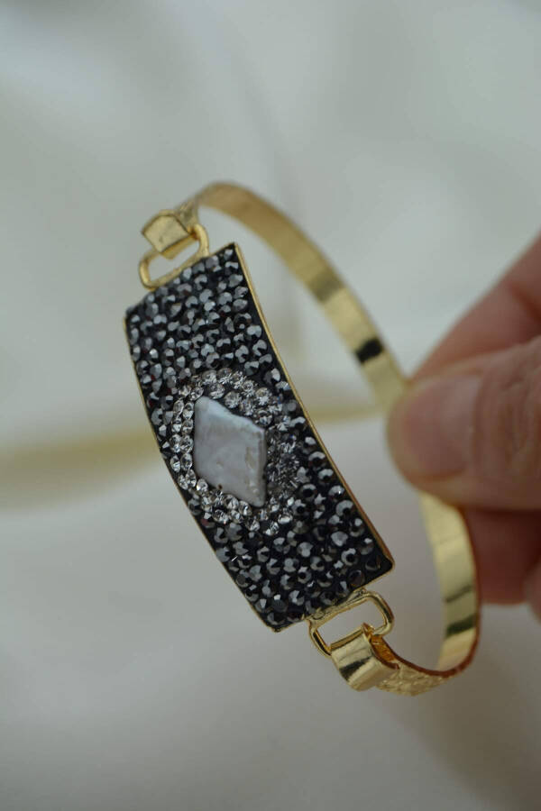 Handmade Custom Design Bracelet with Real Pearls and Zircon Stones - 4