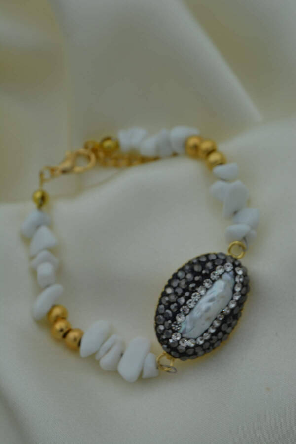 Handmade Pearl and Quartz Natural Stone Bracelet Special Gift - 1