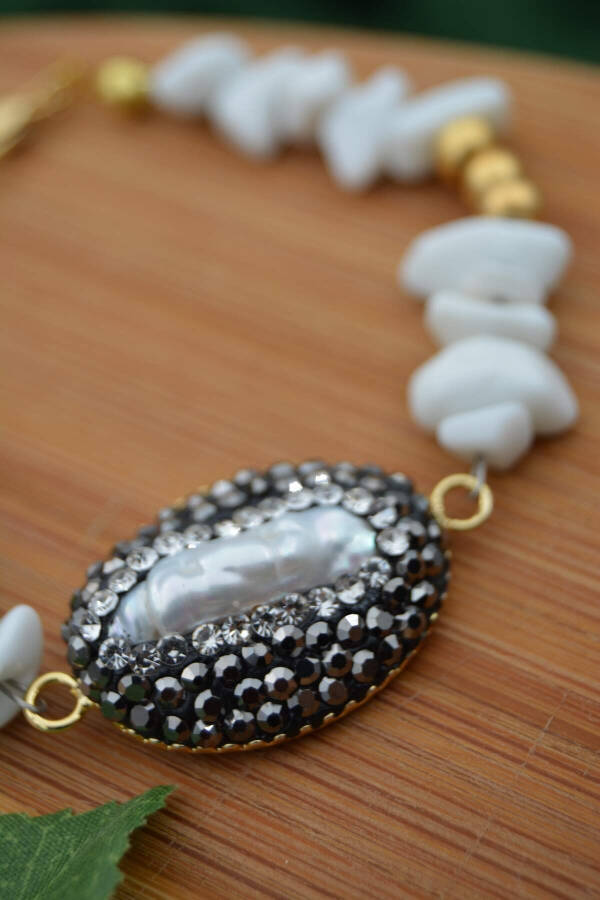 Handmade Pearl and Quartz Natural Stone Bracelet Special Gift - 3