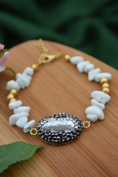 Handmade Pearl and Quartz Natural Stone Bracelet Special Gift - 4