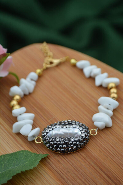 Handmade Pearl and Quartz Natural Stone Bracelet Special Gift - 5