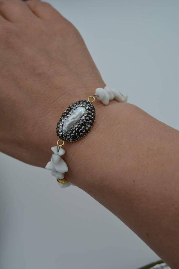 Handmade Pearl and Quartz Natural Stone Bracelet Special Gift - 6