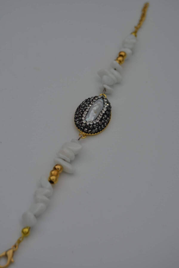 Handmade Pearl and Quartz Natural Stone Bracelet Special Gift - 7