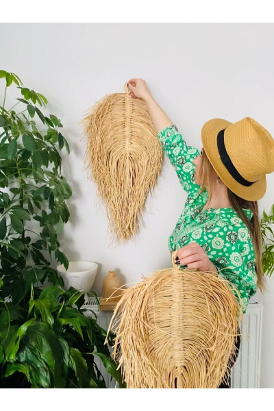 Handmade Raffia Boho Leaf /wall Decor /door Decor - 11