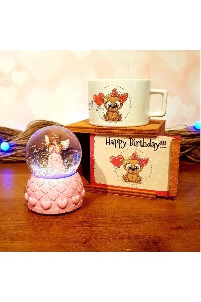 Happy Birthday Mermaid Snow Globe and Mug Birthday Gift - 1