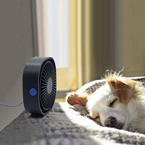 HARPAT Mini USB Desk Fan 3 Speed Personal Small Desktop Table Quiet USB Fan for Home Office Car Outdoor Travel (Blue) - 6