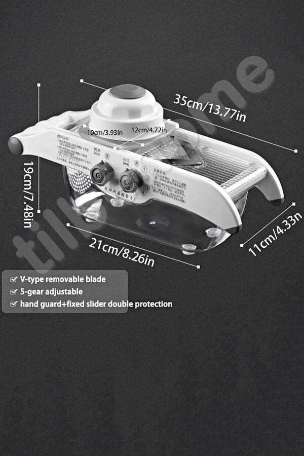 Hazneli 6+5 Ayarlı Limon Rende Fonksiyonlu Sebze Parmak Patates Kesici Rende Julyen Cips Dilimleme - 12