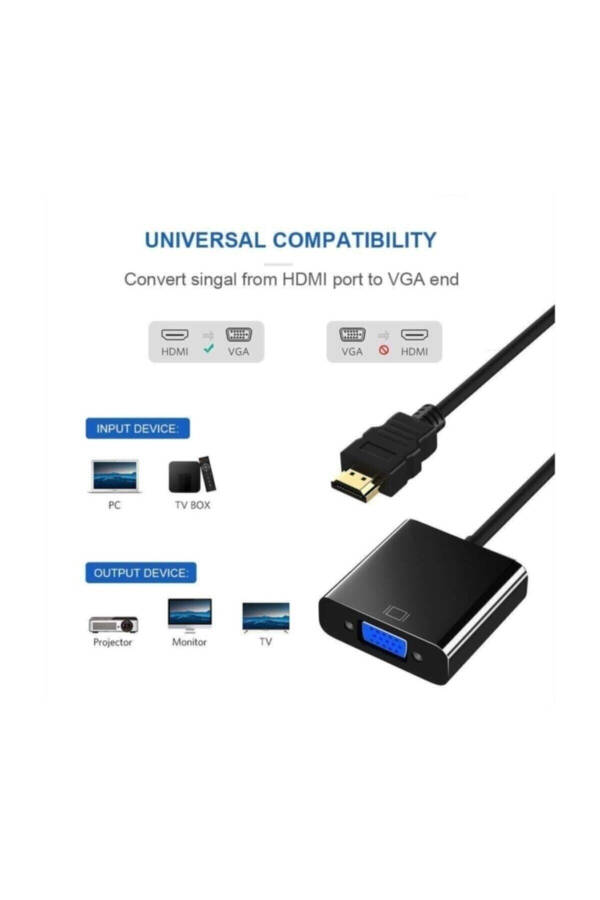 HDMI dan VGA ga Adaptor Audio Chiqishi bilan Adaptor Monitor Konverter Kabel Konverter Adaptor - 7