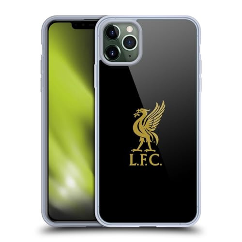 Head Case Designs Rasmiy Lisanslangan Liverpul Futbol Klubi Oltin Logosi Qora Liver Bird Yumshoq Gel Qopqog'i Apple iPhone 11 Pro Max bilan Mos keladi - 1