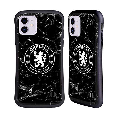 Head Case Designs Resmi Lisanslı Chelsea Futbol Kulübü Siyah Mermer Arması Hibrit Kılıf Apple iPhone 11 ile Uyumlu - 1