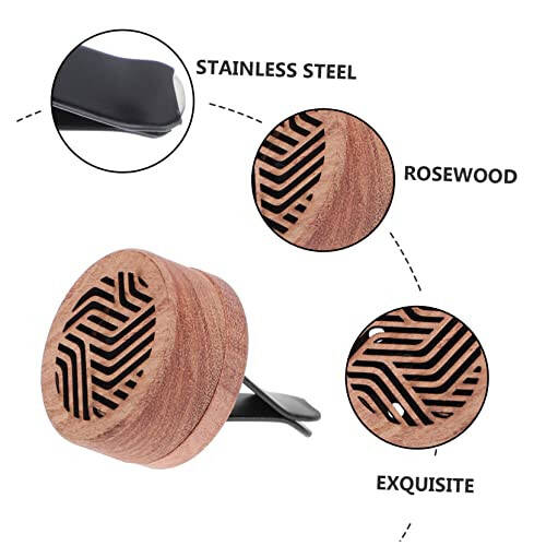 HEALLILY 1pc Aroma Diffuser Car Perfume Diffuser Home Wooden Perfume Oil Diffuser Oil Vent Clip Difusor Para Casa Essential Oil Accessories Stone Diffuser Stainless Steel Jewelry Air Outlet - 2