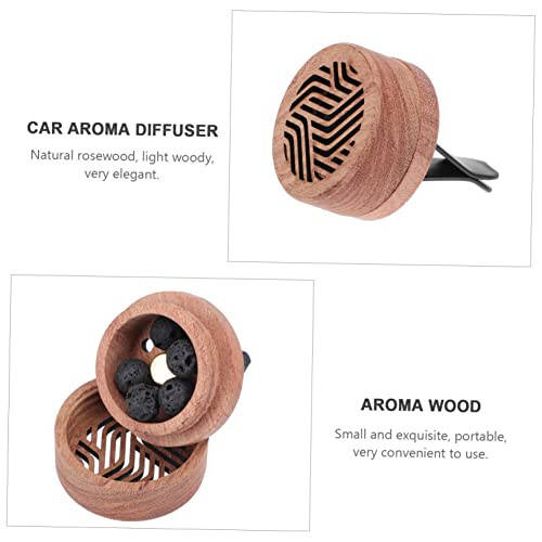 HEALLILY 1pc Aroma Diffuser Car Perfume Diffuser Home Wooden Perfume Oil Diffuser Oil Vent Clip Difusor Para Casa Essential Oil Accessories Stone Diffuser Stainless Steel Jewelry Air Outlet - 7